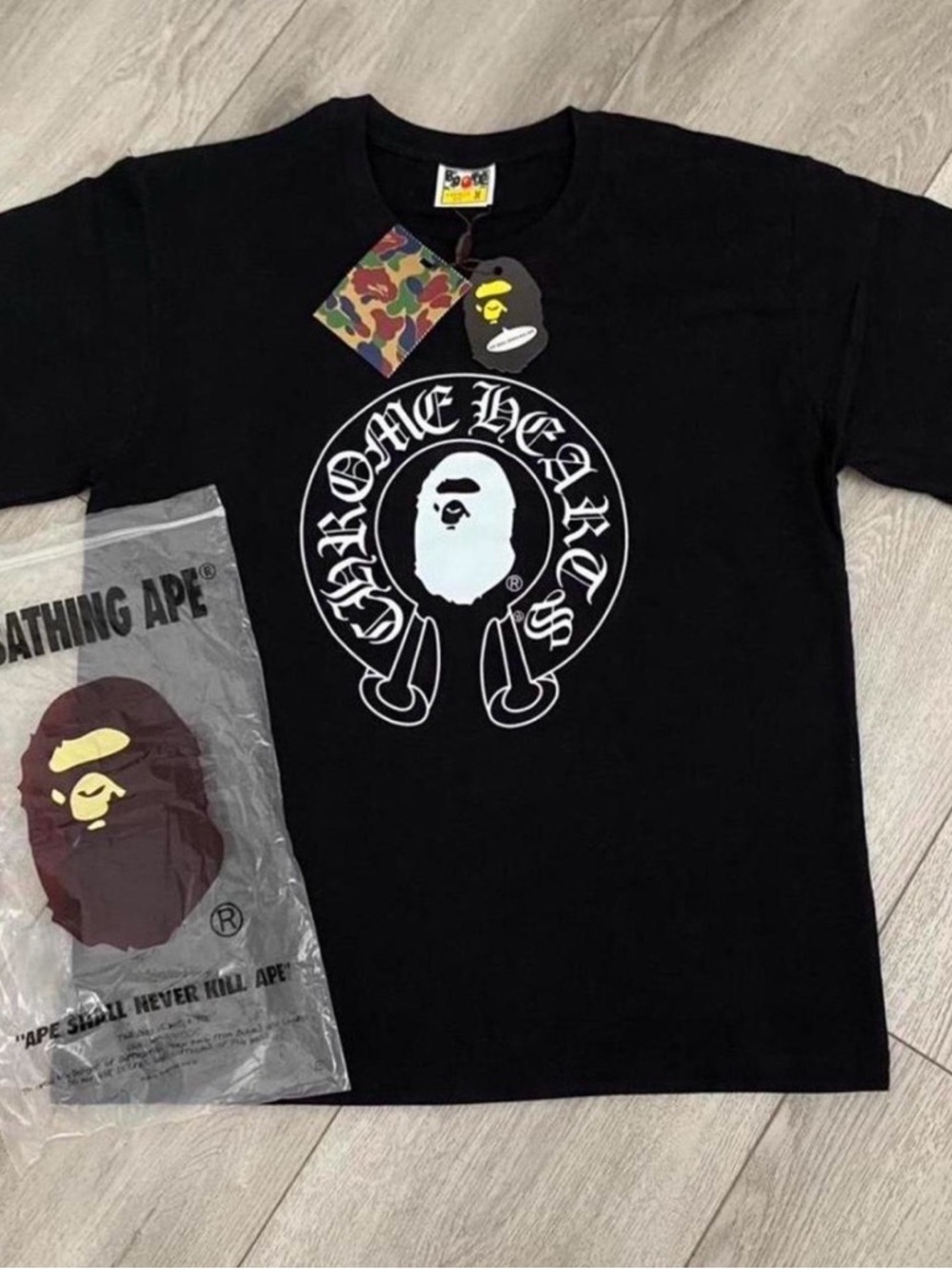 BAPE x Chrome Hearts Black Graphic Logo T-Shirt
